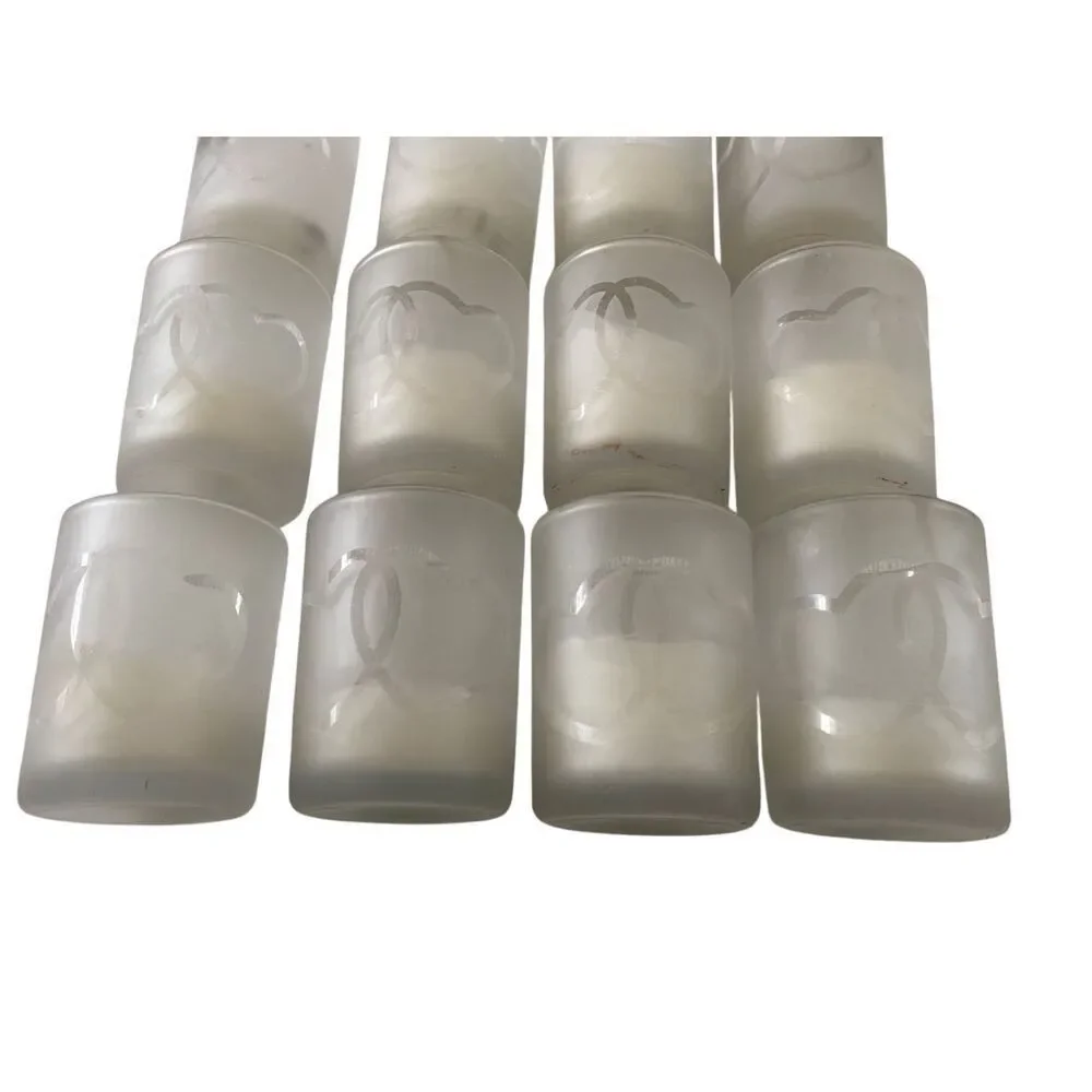 Set Of 12 Frosted Hearts Votive Candle Holders Home Decor Glass